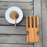 Couverts a salade en bois de Tek